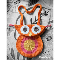 Orange Owl Purse